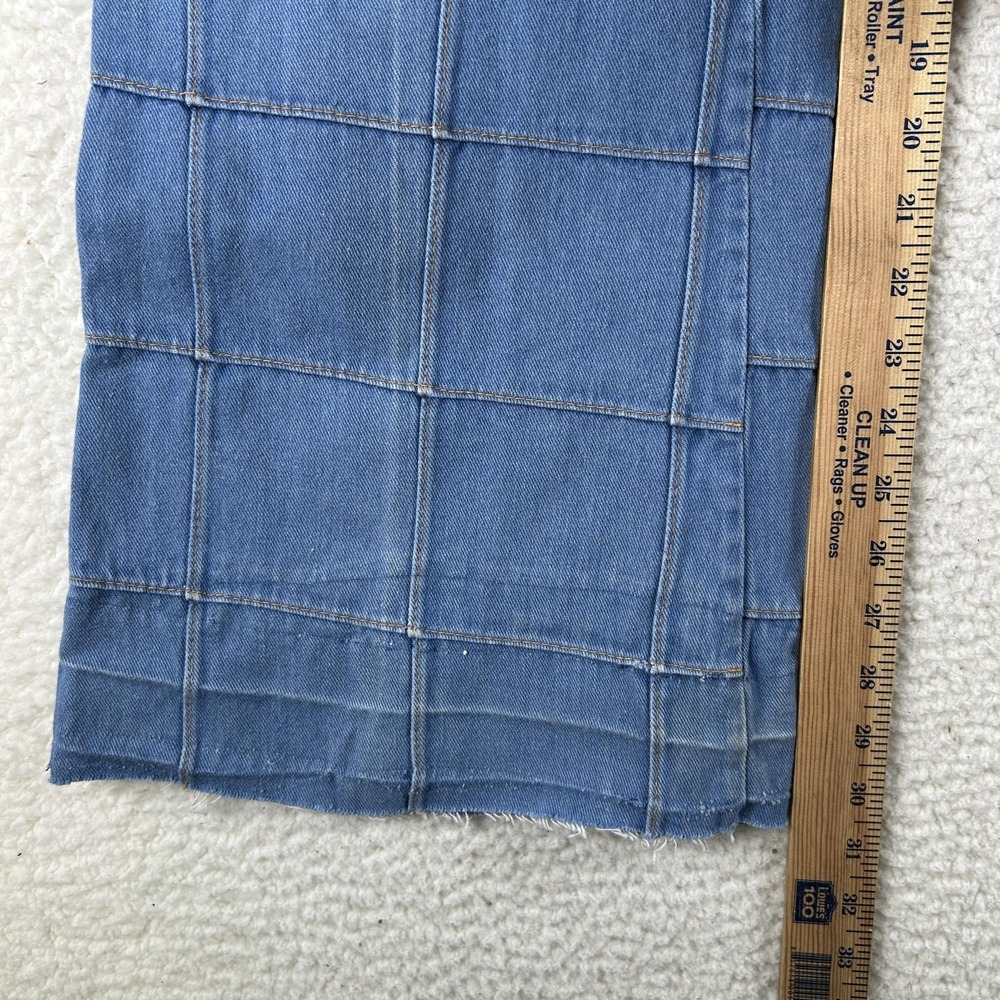 Vintage Brittania Jeans Womens 34x31 Windowpane Bell Bottom Flare Patchwork 70s - Picture 13 of 15